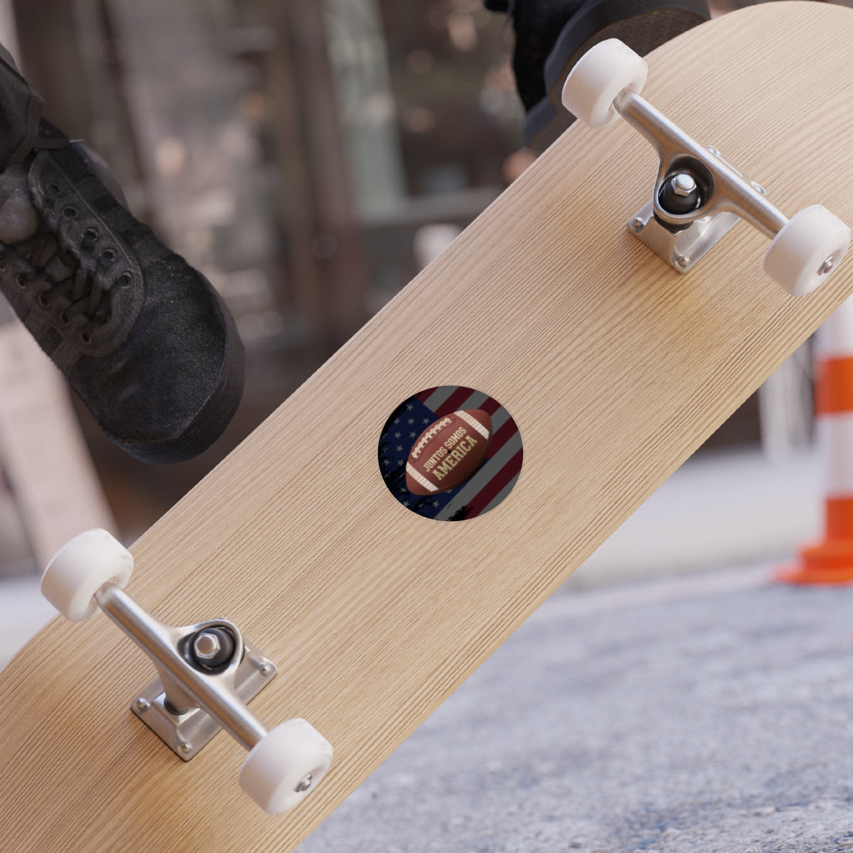Stickers Save America USA Flag Round Skateboard