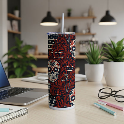 Vibrant Red Skull Patterned Insulated Tumbler product