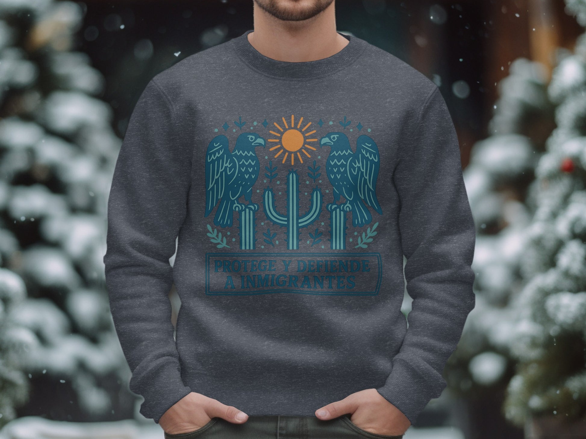 Protege y Defiende a Inmigrantes graphic sweatshirt product type