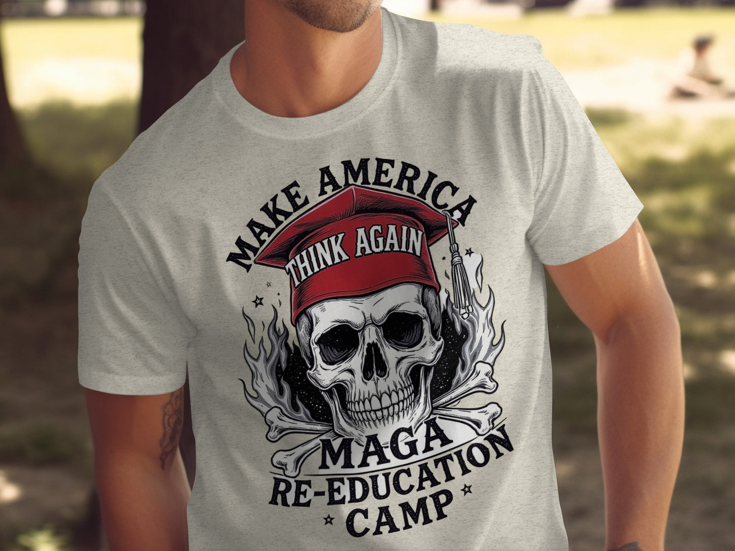 Make America MAGA Re-Education Camp Skull T-Shirt product type
