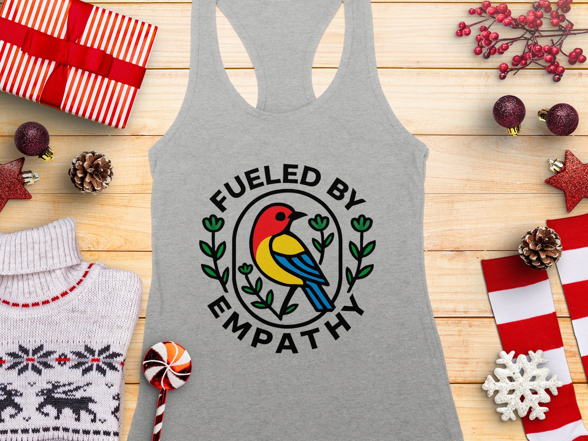 Fueled by Empathy Bird Graphic Tank Top