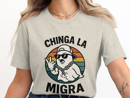 Vintage Style Chinga La Migra Statement T-shirt product
