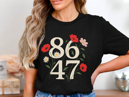Stylish shirt with large floral numbers product type