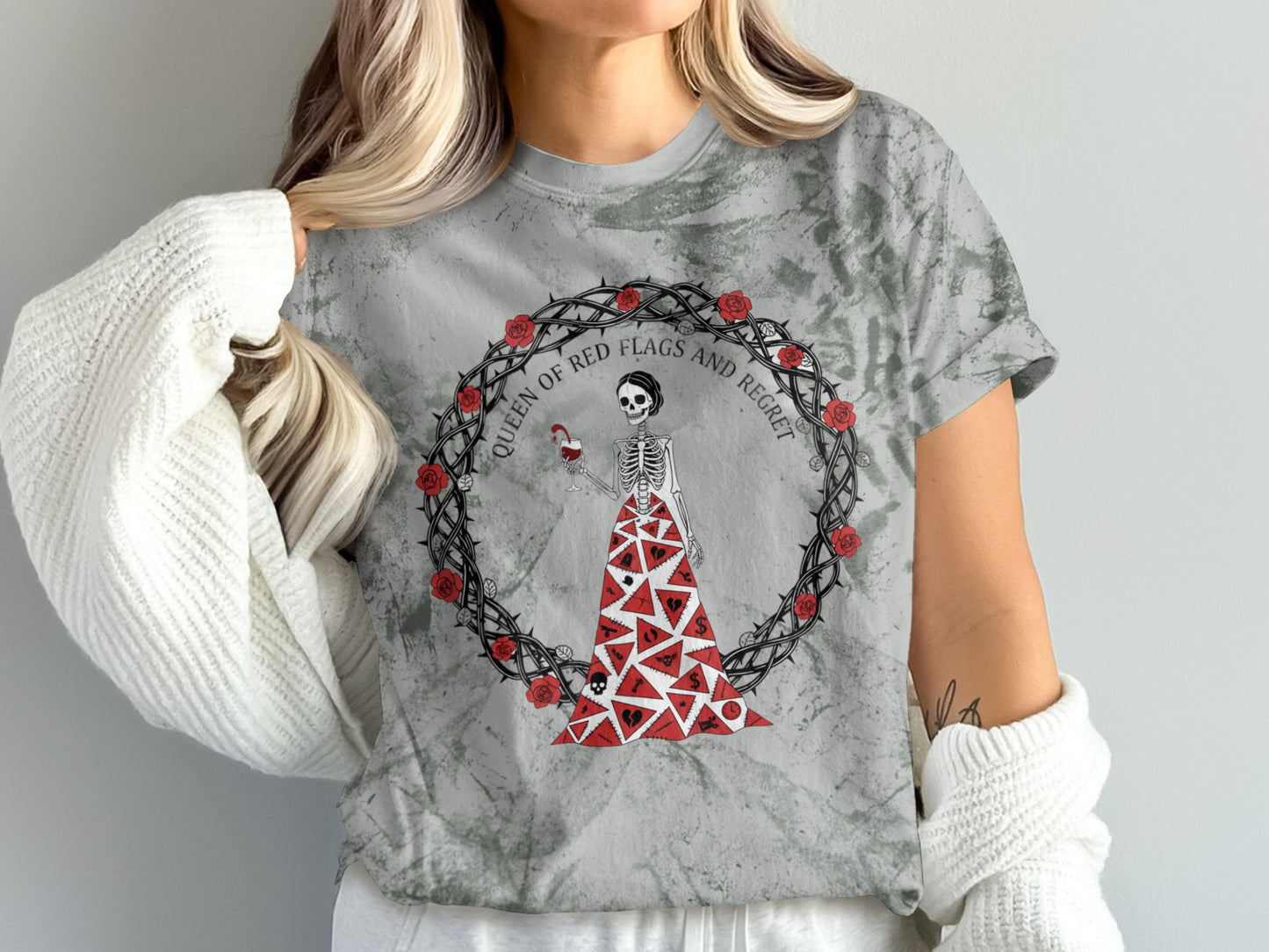 Queen of Red Flags and Regret Graphic T-Shirt