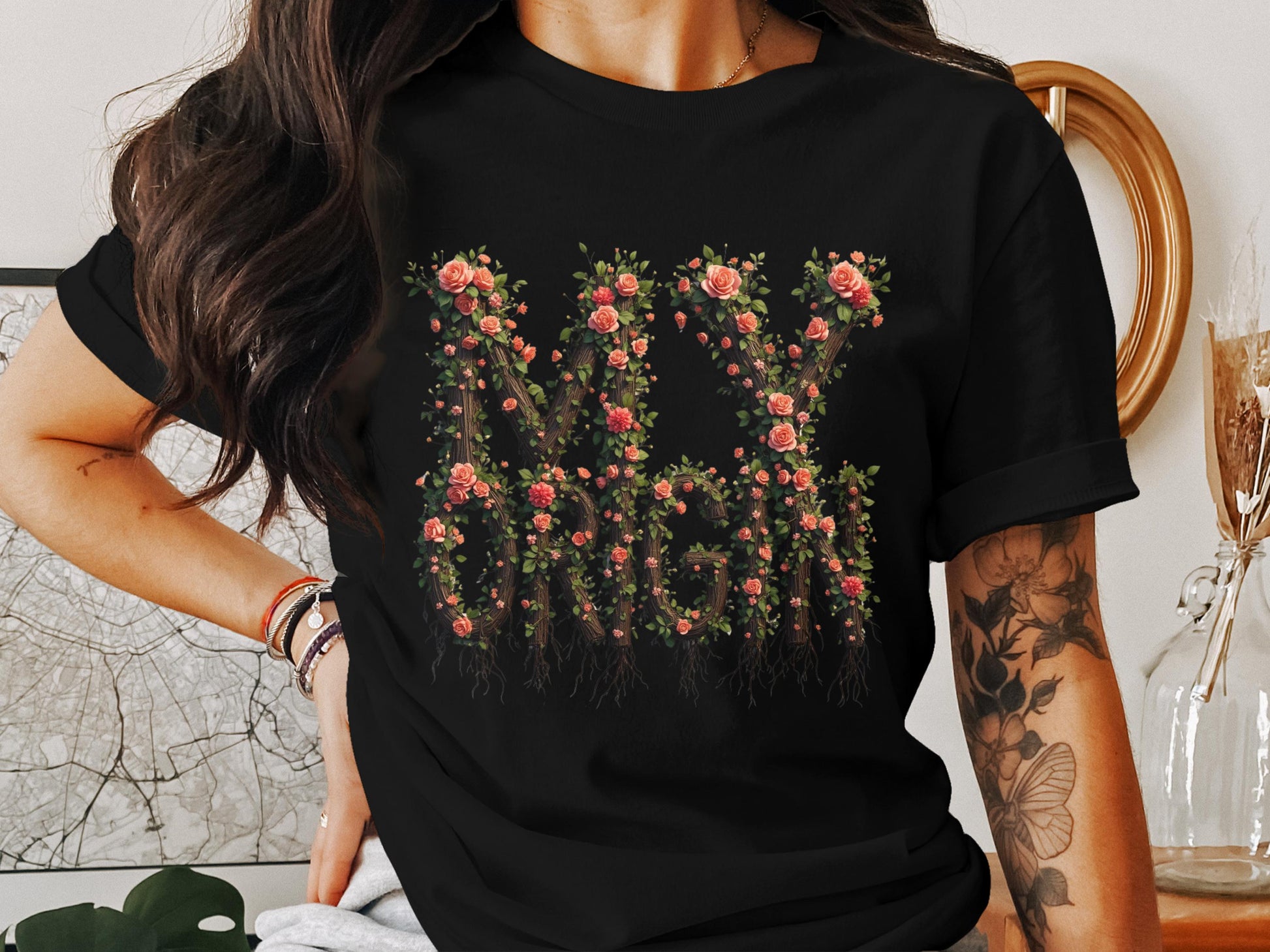 Ivy Origin Floral Design Graphic Tee product