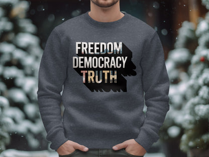 Freedom Democracy Truth Graphic Sweatshirt product type