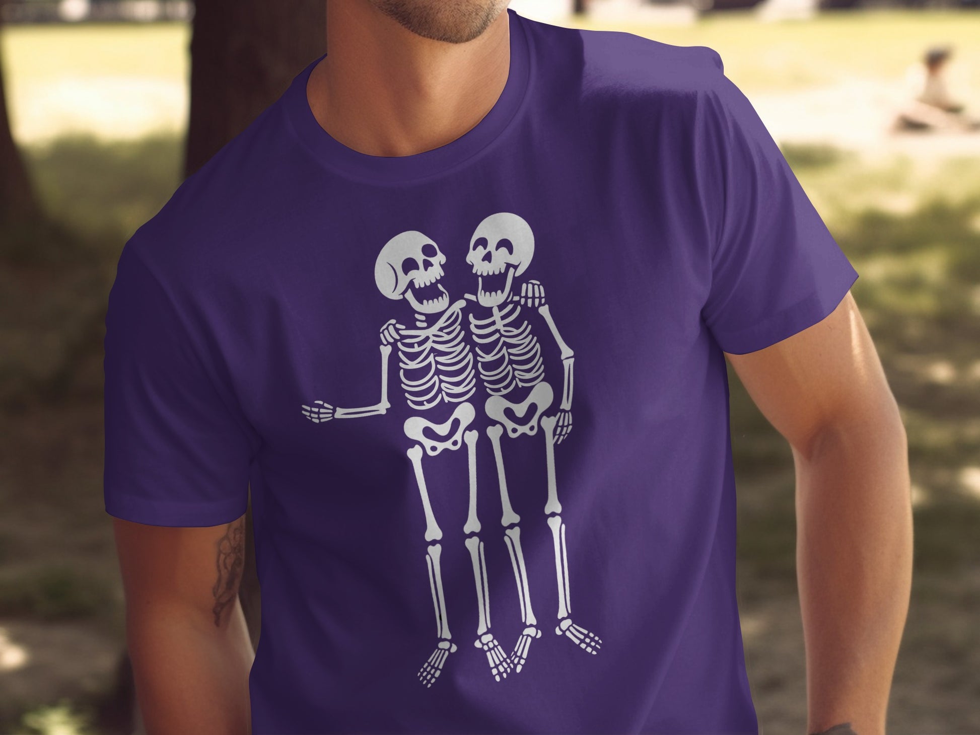 Skeleton Couple Embrace Graphic Tee product