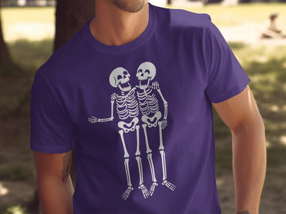 Skeleton Couple Embrace Graphic Tee product
