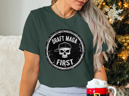 Draft Maga First Skull Graphic T-Shirt