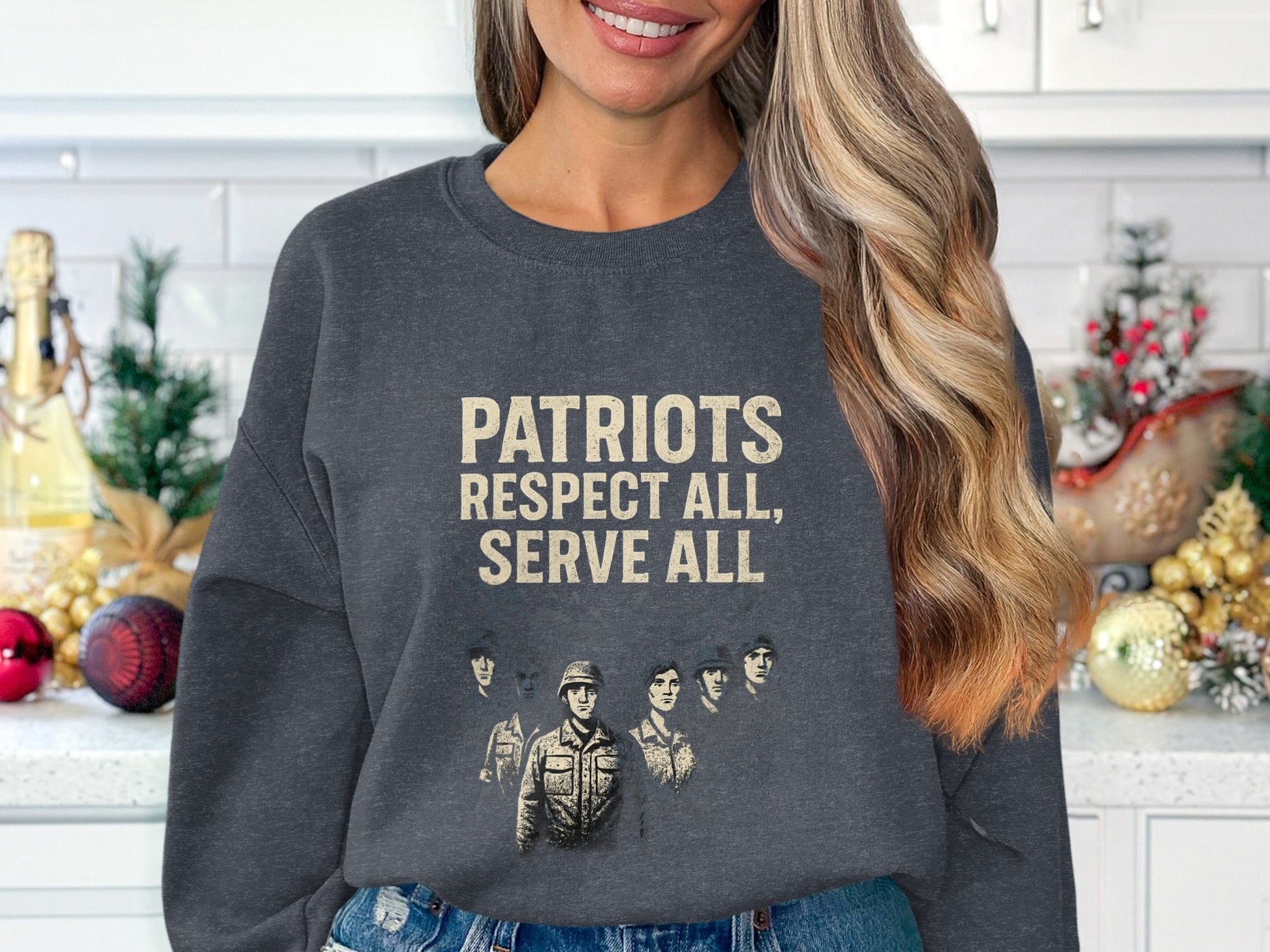 Patriots Respect All Serve All Graphic Sweatshirt product
