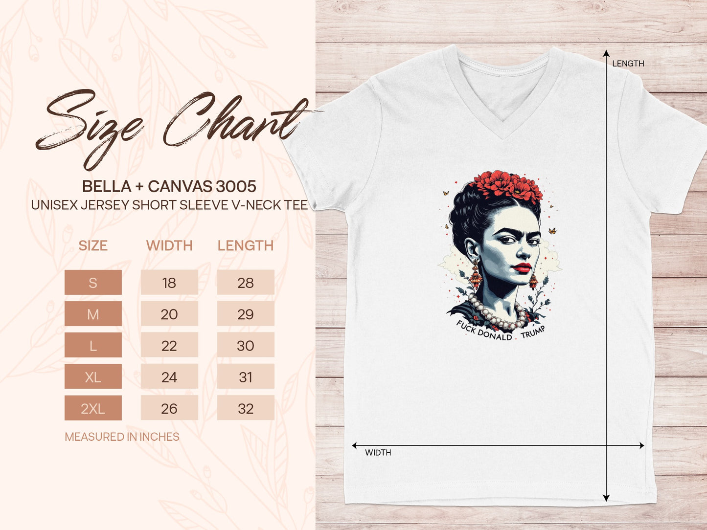 Frida Kahlo Artistic Design Unisex V-Neck Tee product type