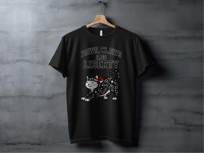 Paws Claws and Liberty Graphic Black T-Shirt product type