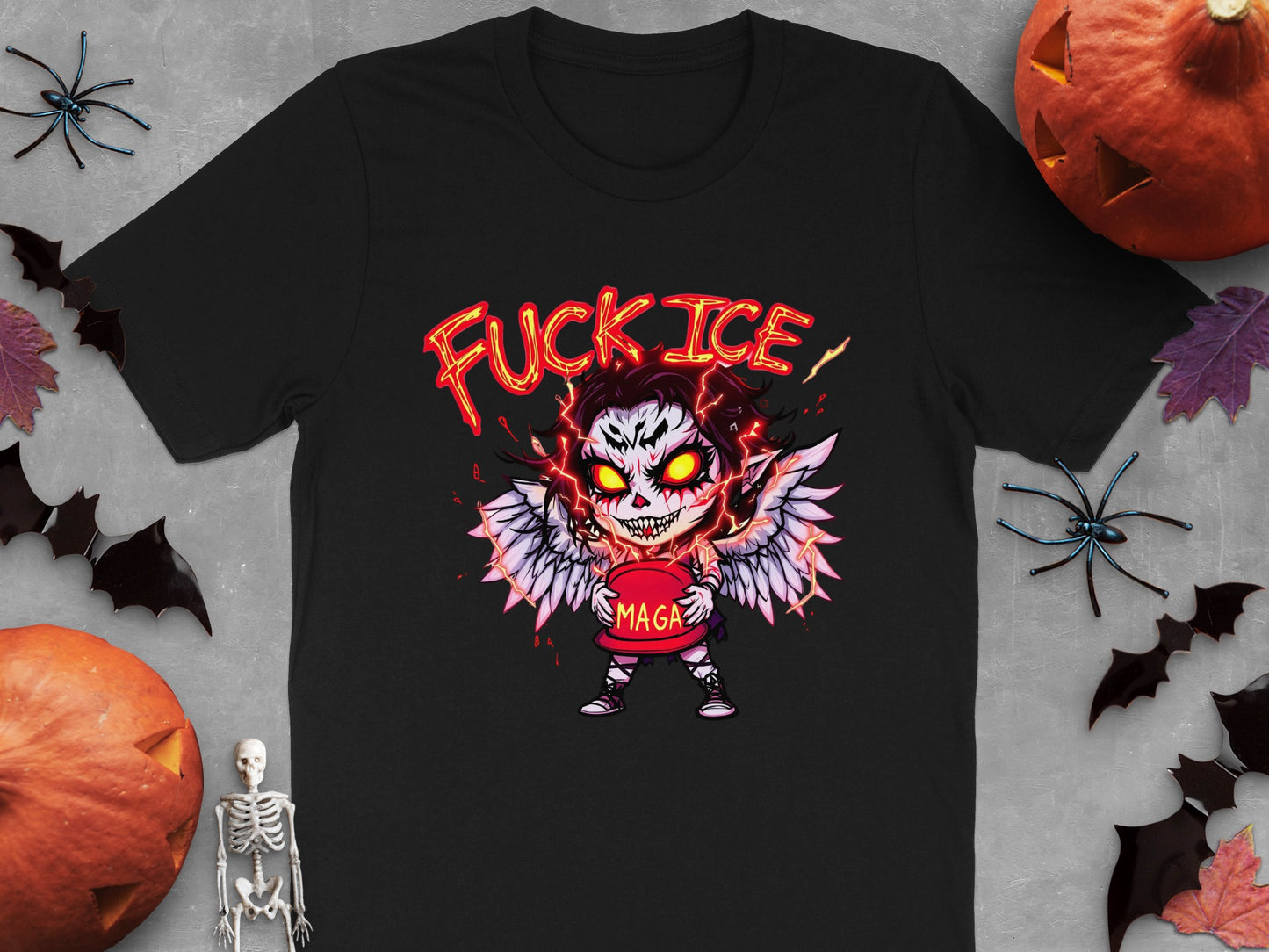 Halloween Skull Demon Wings Graphic T-Shirt product type