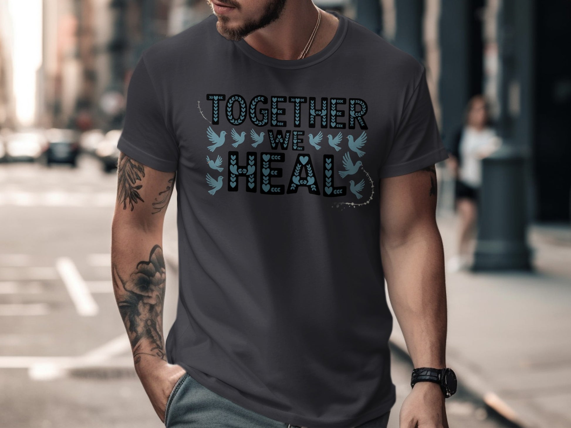 Together We Heal Typography Graphic T-Shirt
