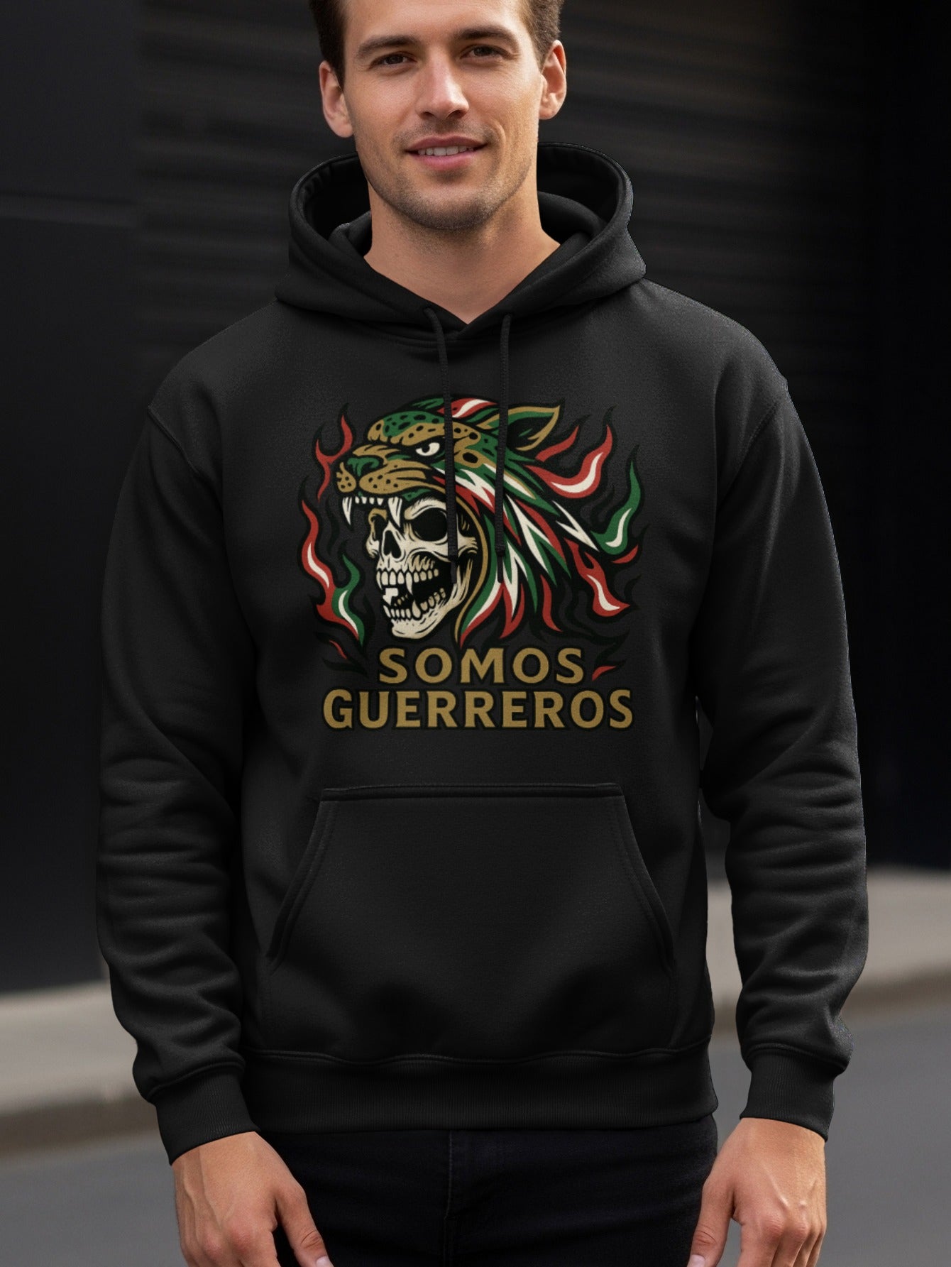 SOMOS GUERREROS Skull Design Unisex Hoodie