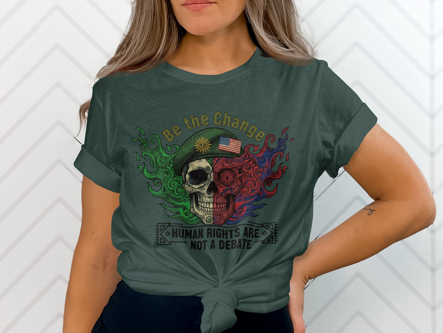 Be the Change Human Rights Are Not a Debate T-Shirts