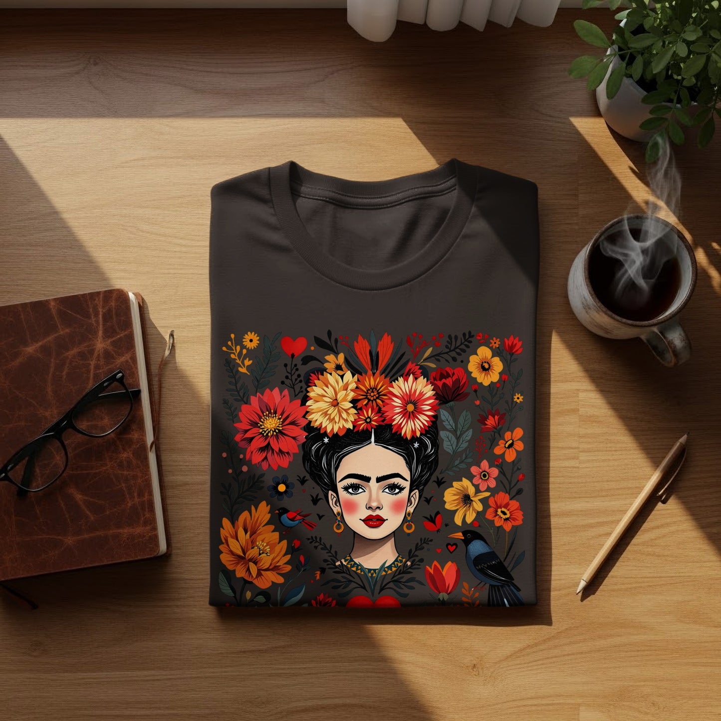 Vibrant Woman Floral Headpiece Bird Design product type