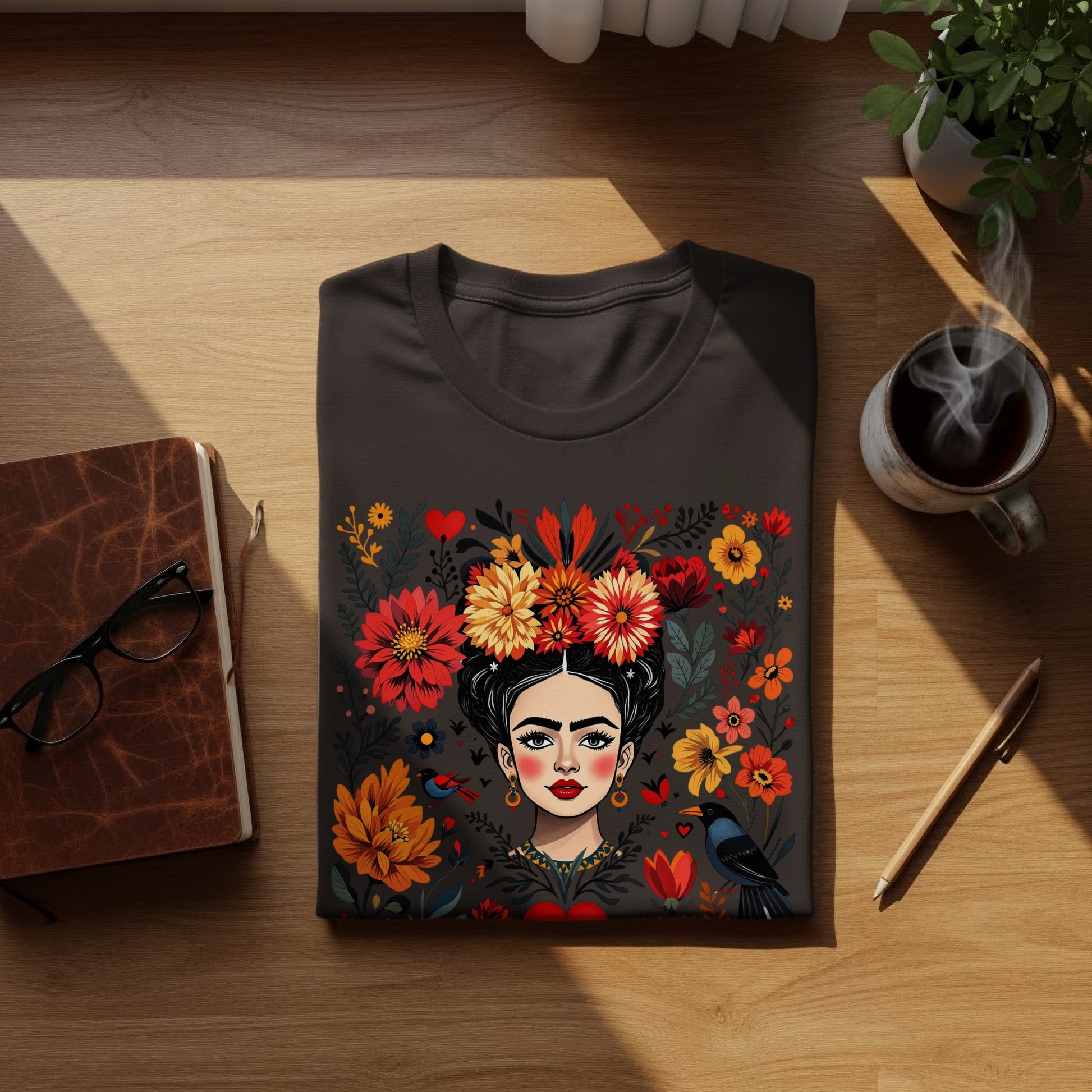 Vibrant Woman Floral Headpiece Bird Design product type