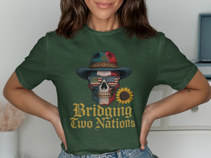 Bridging Two Nations Skull Design T-Shirt product