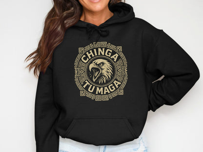 Chinga Tu Maga Graphic Hoodie with Eagle Design product type
