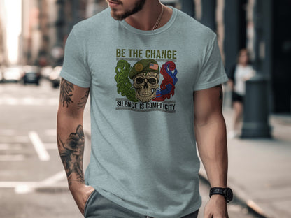 Be the Change Silence is Complicity Skull Shirt
