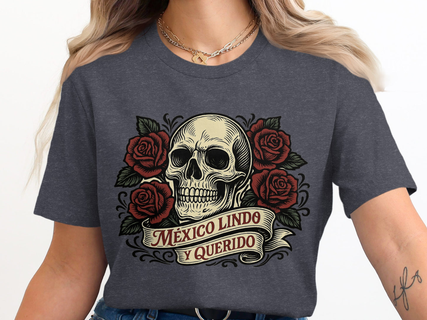 México Lindo Y Querido Skull And Roses design product