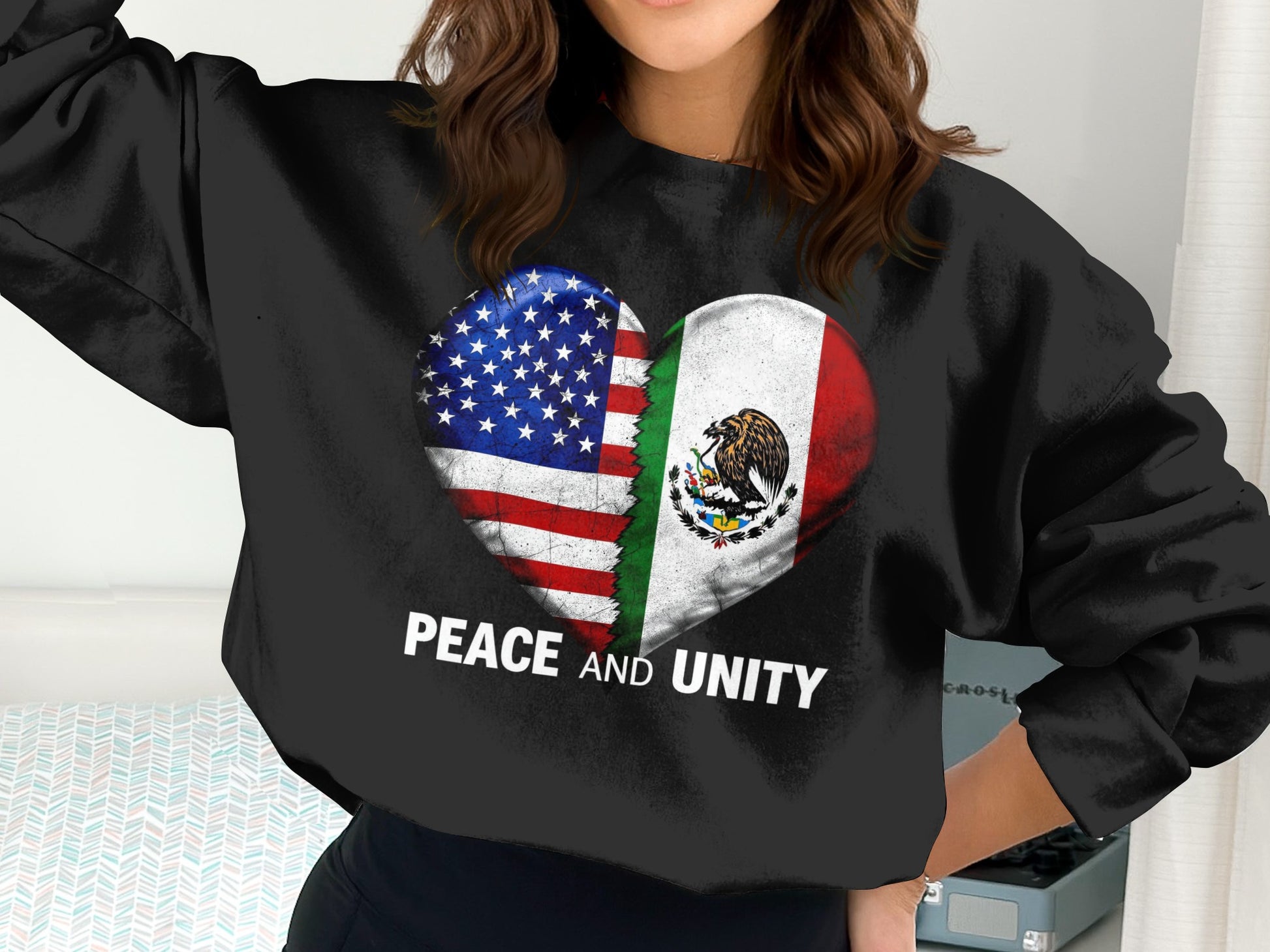 Peace And Unity Heart Design Sweatshirt Product
