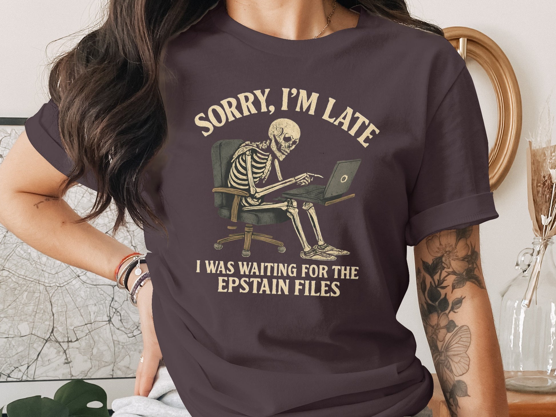Sorry I'm Late Waiting Epstein Files T-Shirt product