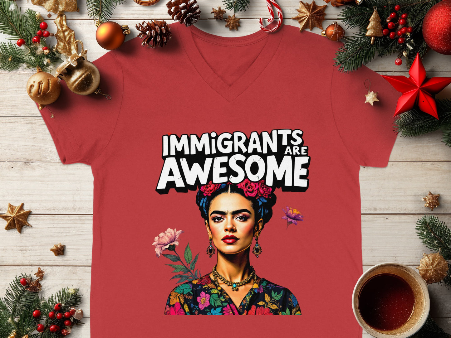 Immigrants Are Awesome Frida Kahlo themed shirt