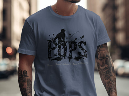 Pops Fishing Theme Graphic Print T-Shirt product type