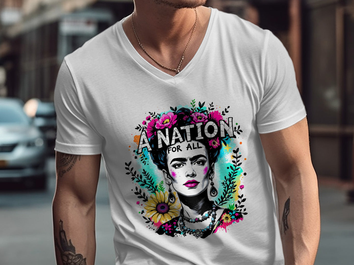 A Nation for All Artistic Graphic Design Shirt