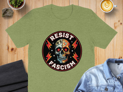 Resist Fascism Skull Design Graphic T-shirt product type