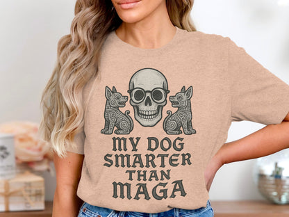 Funny Skull Dog Statement Graphic Tee