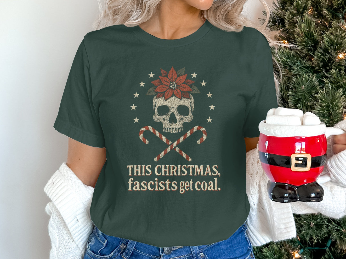 This Christmas Fascists Get Coal Funny Tee