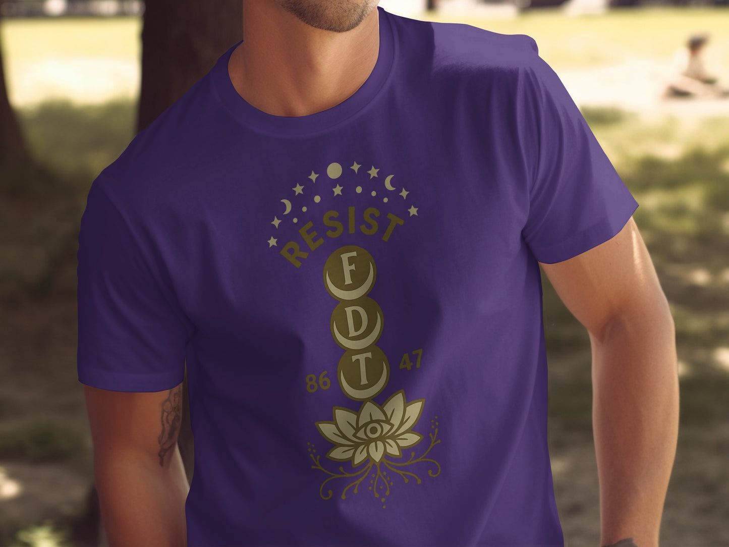Resist FDT 86 47 Lotus Flower Design Shirt