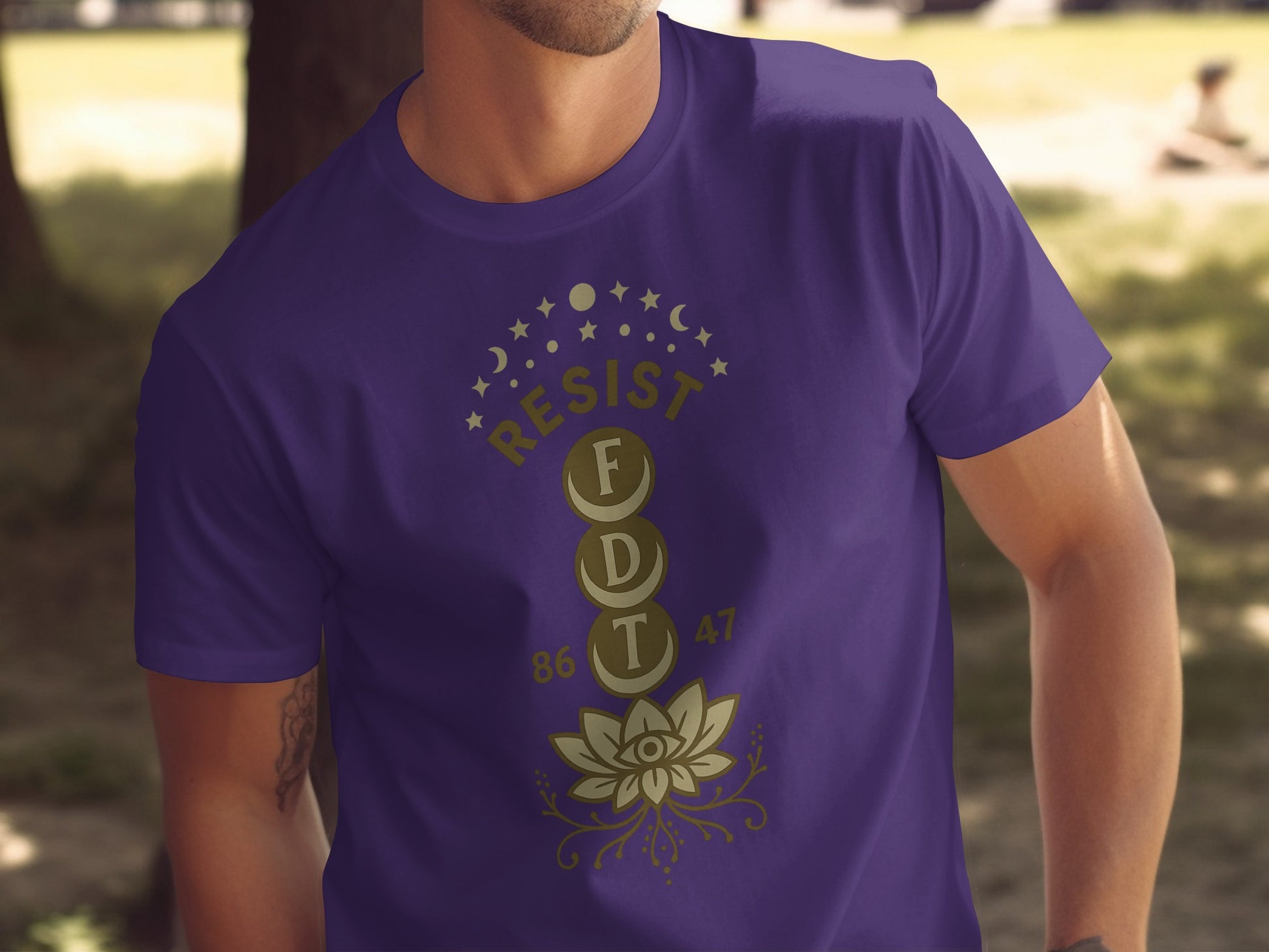 Resist FDT 86 47 Lotus Flower Design Shirt