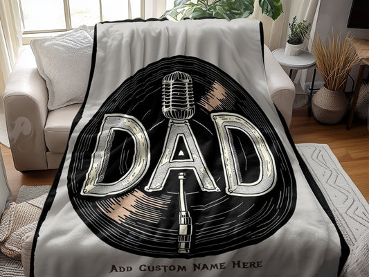 Personalized Dad Microphone Design Blanket product
