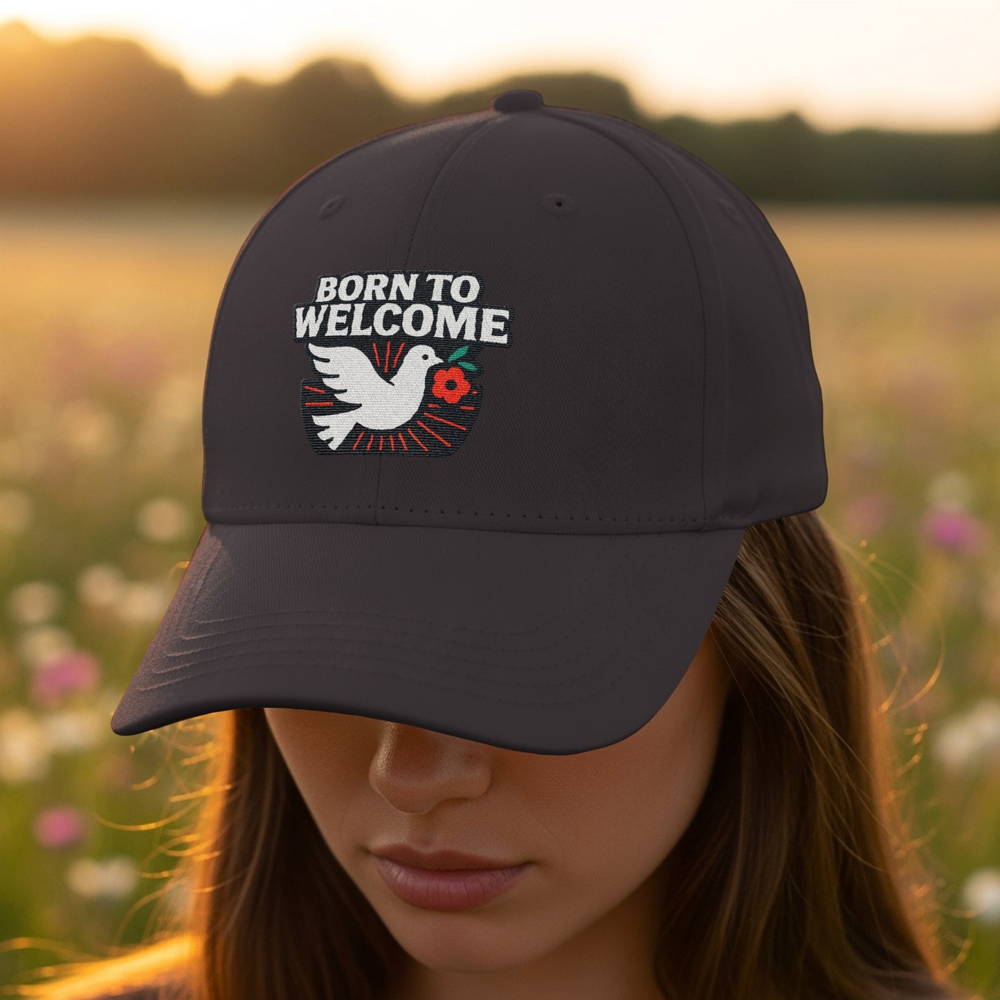 Born to Welcome Embroidered Adjustable Cap product type
