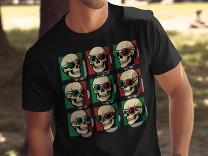 Stylish Multicolor Skull Design Graphic Tee product