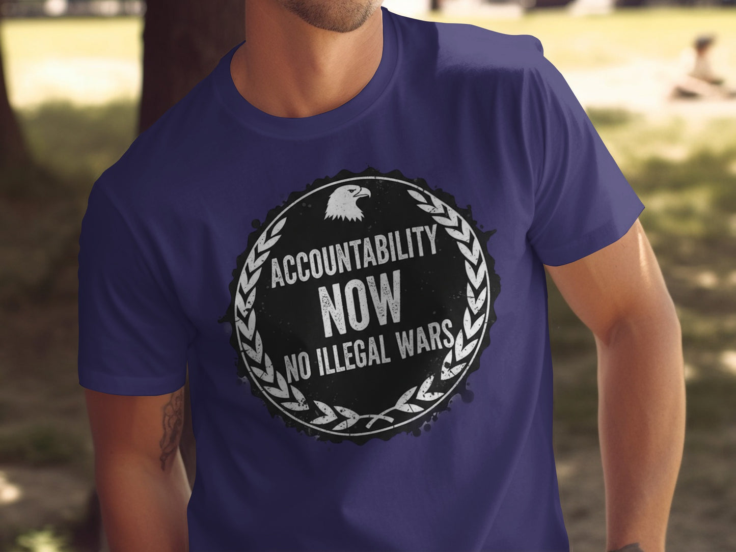 Accountability Now No Illegal Wars Graphic Shirt