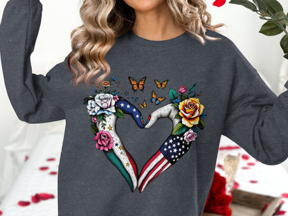 American and Mexican Love Heart Unisex Sweatshirt product
