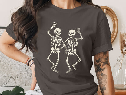 Chinga La Migra Skeletons Graphic Tee product