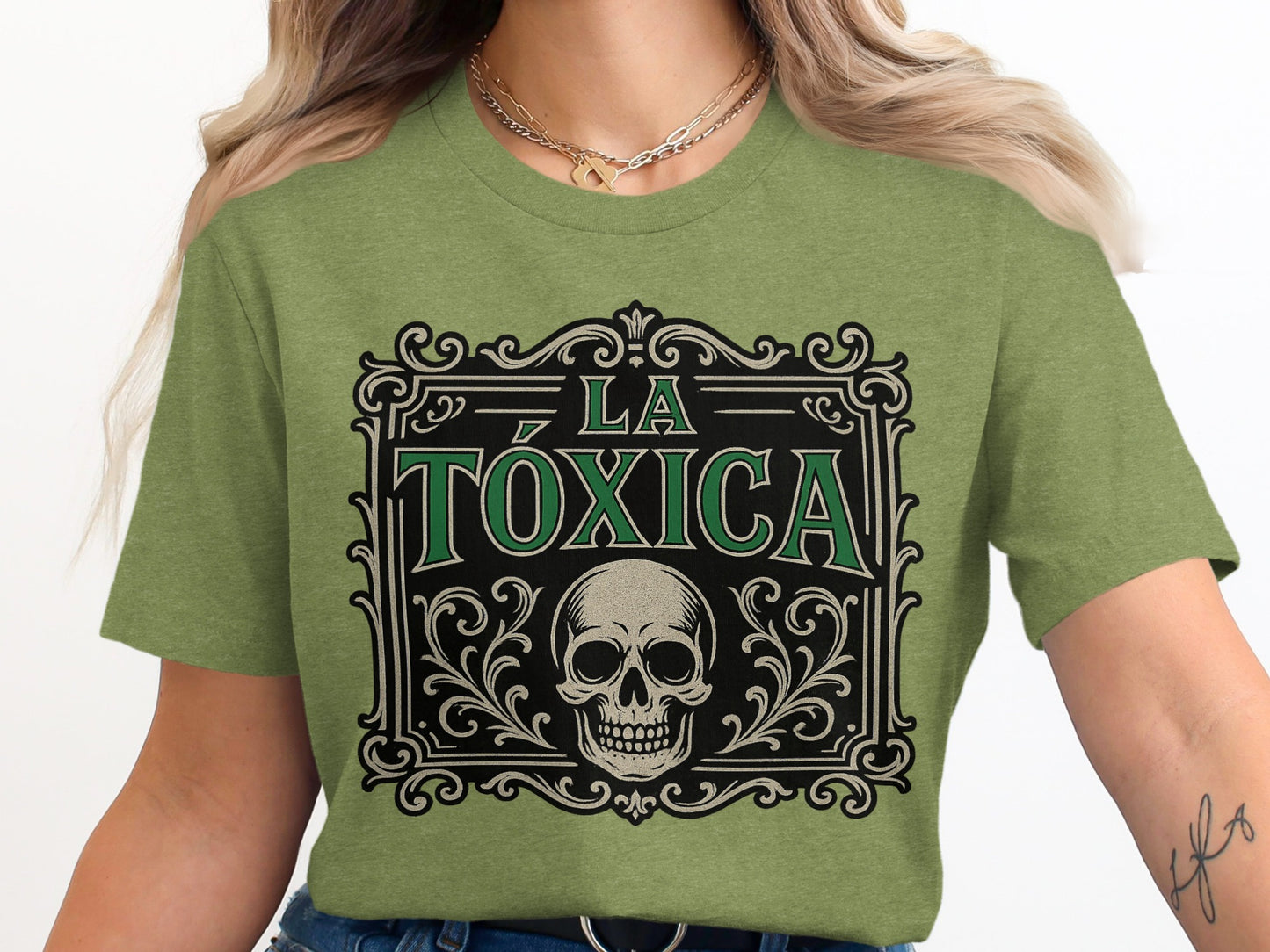 La Tóxica Skull Graphic Green T-Shirt product