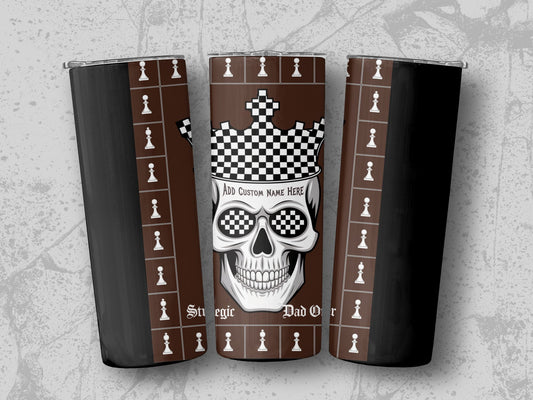 Chess Skull King Engraved Travel Mug Strategic Dad Gift product