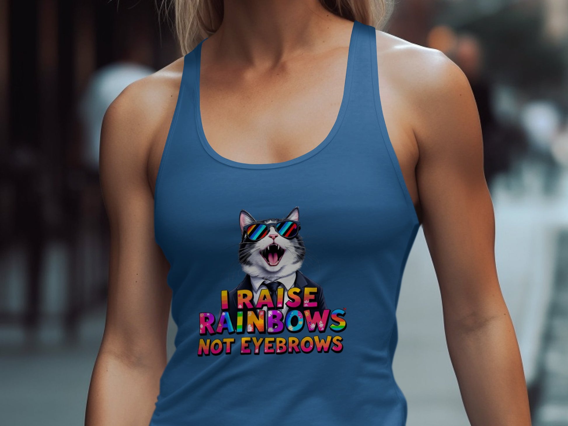 I Raise Rainbows Not Eyebrows Tank Top product type