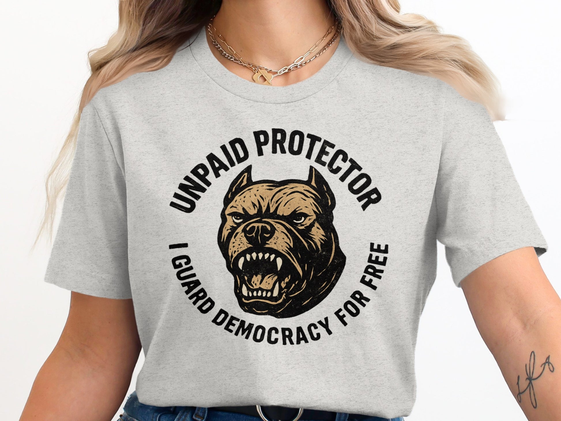 Unpaid Protector I Guard Democracy For Free T-Shirt