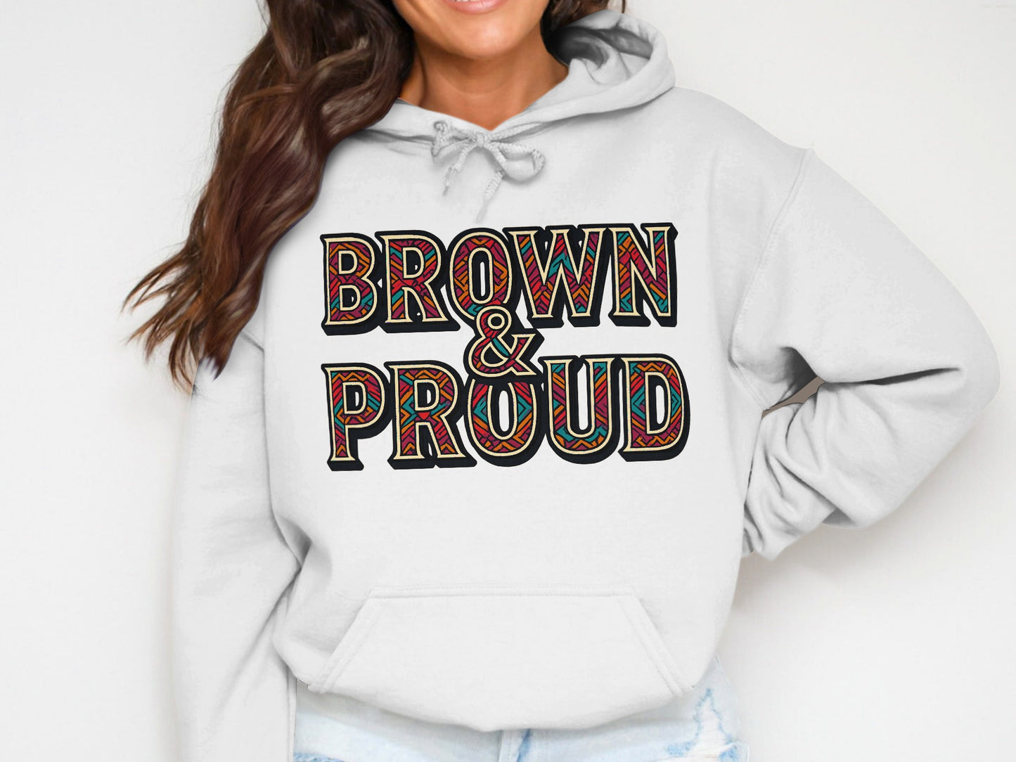 Brown and Proud Text Graphic Hoodie product