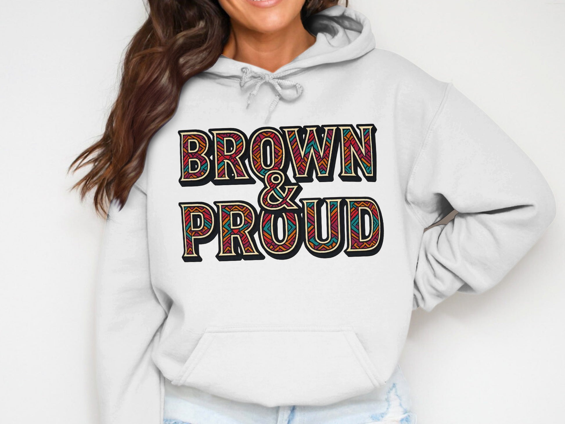 Brown and Proud Text Graphic Hoodie product