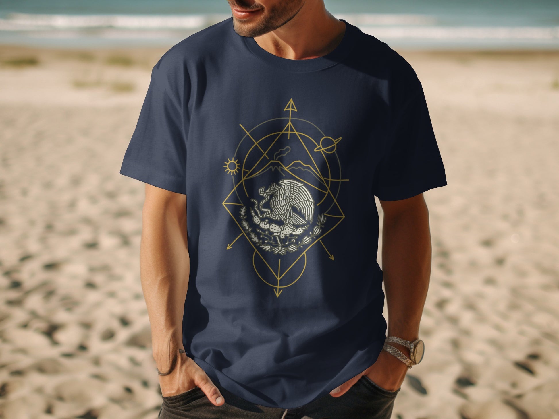 Unique Geometric Mountain Graphic Tee Shirt product
