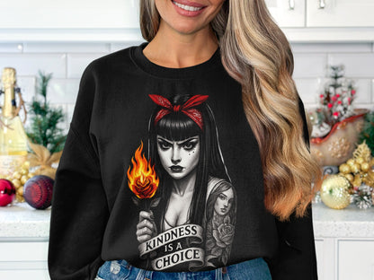 Gothic Art Print Sweatshirt with Motivational Quote product type